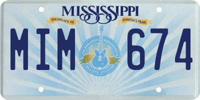 MS license plate MIM674