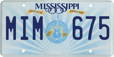 MS license plate MIM675