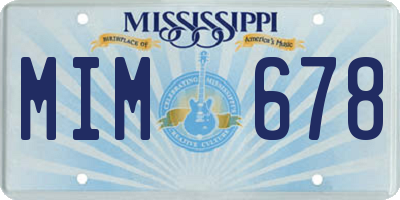MS license plate MIM678