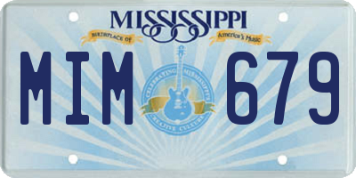 MS license plate MIM679