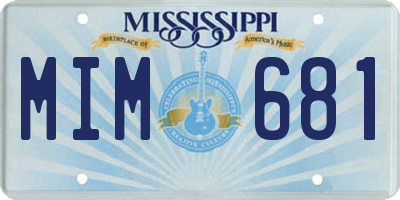 MS license plate MIM681