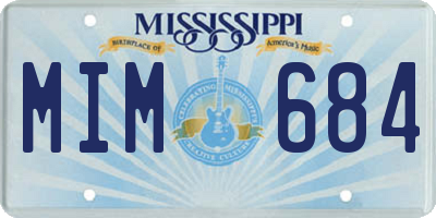 MS license plate MIM684