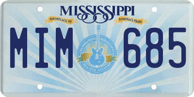 MS license plate MIM685