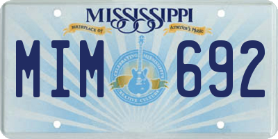 MS license plate MIM692