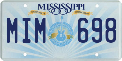 MS license plate MIM698