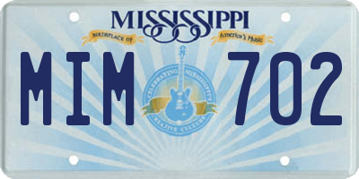 MS license plate MIM702