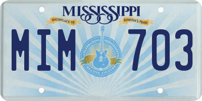 MS license plate MIM703