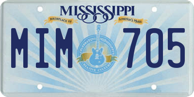 MS license plate MIM705