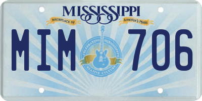 MS license plate MIM706