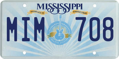 MS license plate MIM708