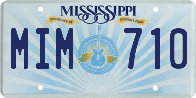 MS license plate MIM710