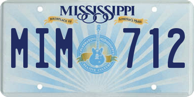 MS license plate MIM712