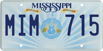 MS license plate MIM715