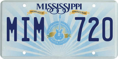 MS license plate MIM720