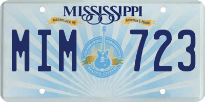 MS license plate MIM723