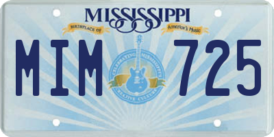 MS license plate MIM725