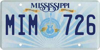 MS license plate MIM726