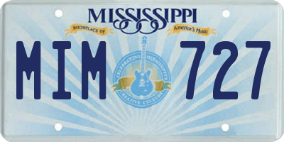 MS license plate MIM727