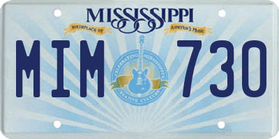 MS license plate MIM730