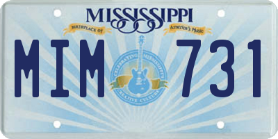 MS license plate MIM731