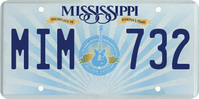 MS license plate MIM732