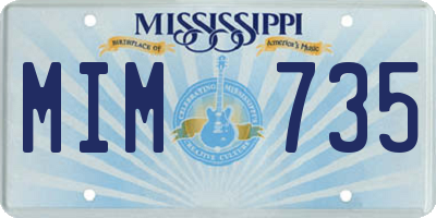 MS license plate MIM735