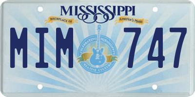 MS license plate MIM747