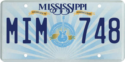 MS license plate MIM748