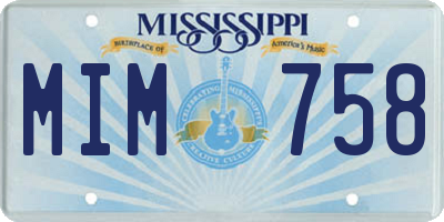 MS license plate MIM758