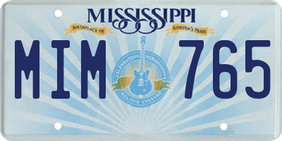 MS license plate MIM765