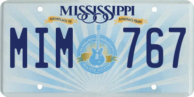 MS license plate MIM767