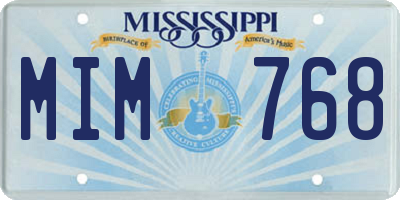 MS license plate MIM768