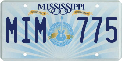 MS license plate MIM775