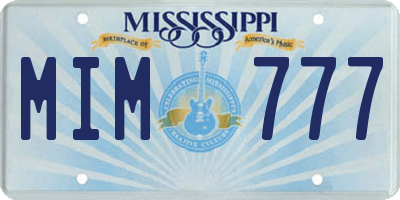 MS license plate MIM777