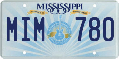MS license plate MIM780