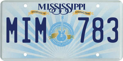 MS license plate MIM783