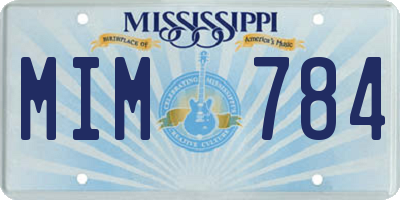 MS license plate MIM784