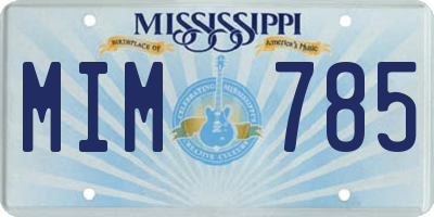 MS license plate MIM785
