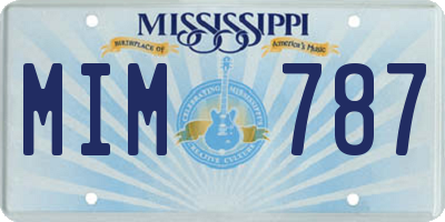 MS license plate MIM787