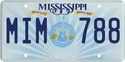 MS license plate MIM788