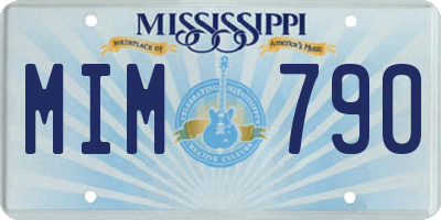 MS license plate MIM790