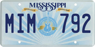 MS license plate MIM792