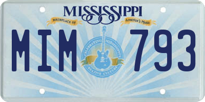 MS license plate MIM793