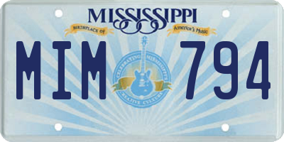 MS license plate MIM794