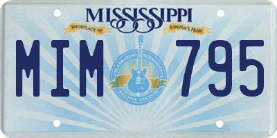 MS license plate MIM795