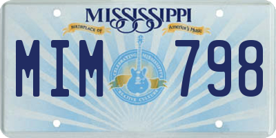 MS license plate MIM798