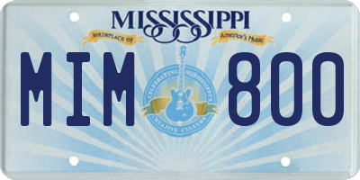 MS license plate MIM800