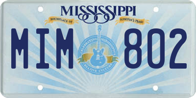 MS license plate MIM802