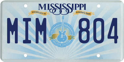 MS license plate MIM804