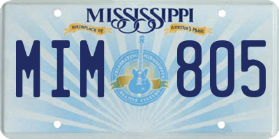MS license plate MIM805
